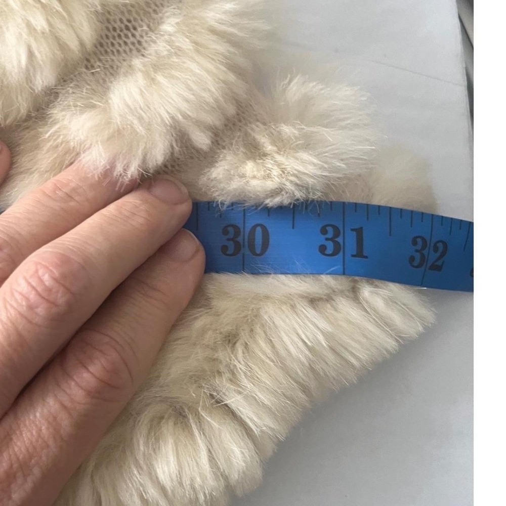 Rabbit Fur Ribbed Knit Poncho Wra - Picture 7 of 8